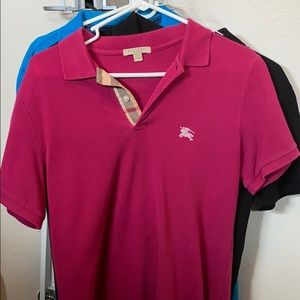Pink Burberry polo